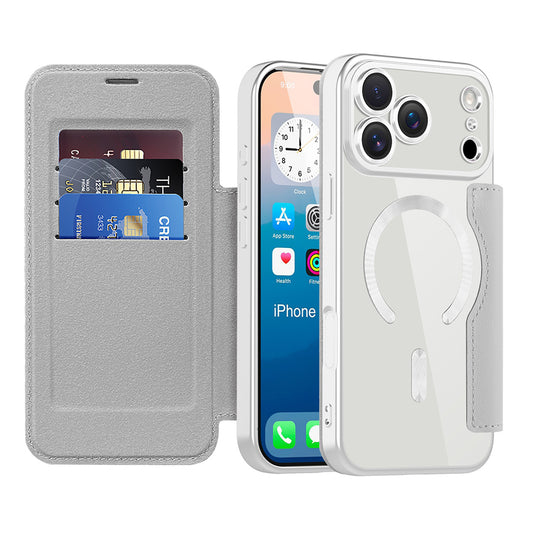 Θήκη MagSafe για Apple iPhone 17 Pro Max, Techsuit, SmartMag Book, Γκρι