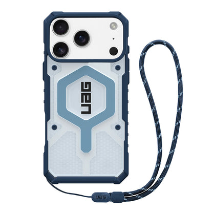 MagSafe Case for Apple iPhone 17 Pro Max, Urban Armor Gear, Pathfinder Clear with Lanyard, Blue