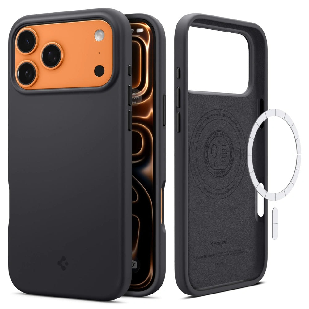 Θήκη MagSafe για Apple iPhone 17 Pro, Spigen, Silicone Fit, Μαύρη ACS10335
