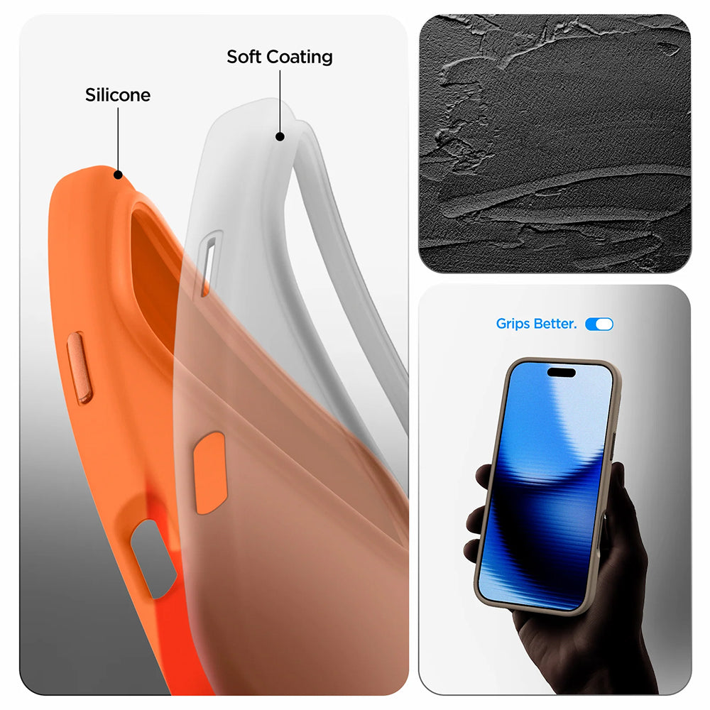 Θήκη MagSafe για Apple iPhone 17 Pro, Spigen, Silicone Fit, Πορτοκαλί ACS11379