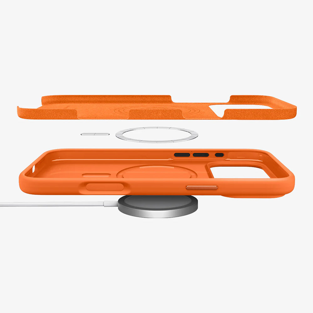 Θήκη MagSafe για Apple iPhone 17 Pro, Spigen, Silicone Fit, Πορτοκαλί ACS11379