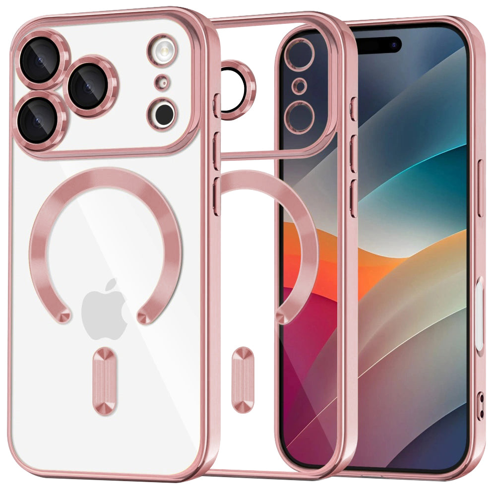 MagSafe Case for Apple iPhone 17 Pro, Techsuit, Luxury Crystal, Pink