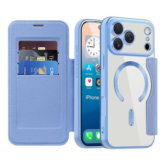 Θήκη MagSafe για Apple iPhone 17 Pro, Techsuit, SmartMag Book, Μπλε