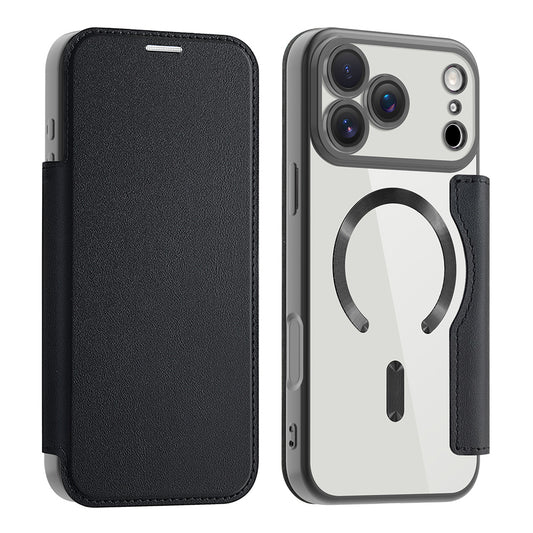 MagSafe Case for Apple iPhone 17 Pro, Techsuit, SmartMag Book, Black