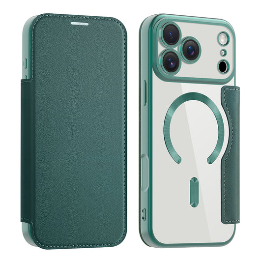 Θήκη MagSafe για Apple iPhone 17 Pro, Techsuit, SmartMag Book, Πράσινο