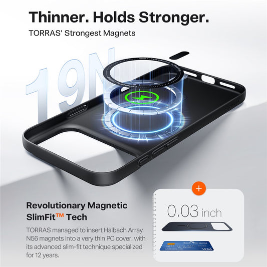 MagSafe Case for Apple iPhone 17 Pro, Torras, SlimFit, Black