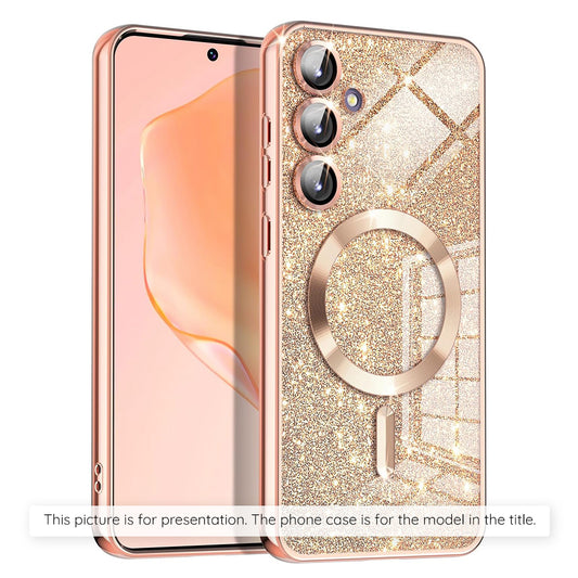 MagSafe Case for Apple iPhone 17, Techsuit, Luxury Glitter, Rose Gold