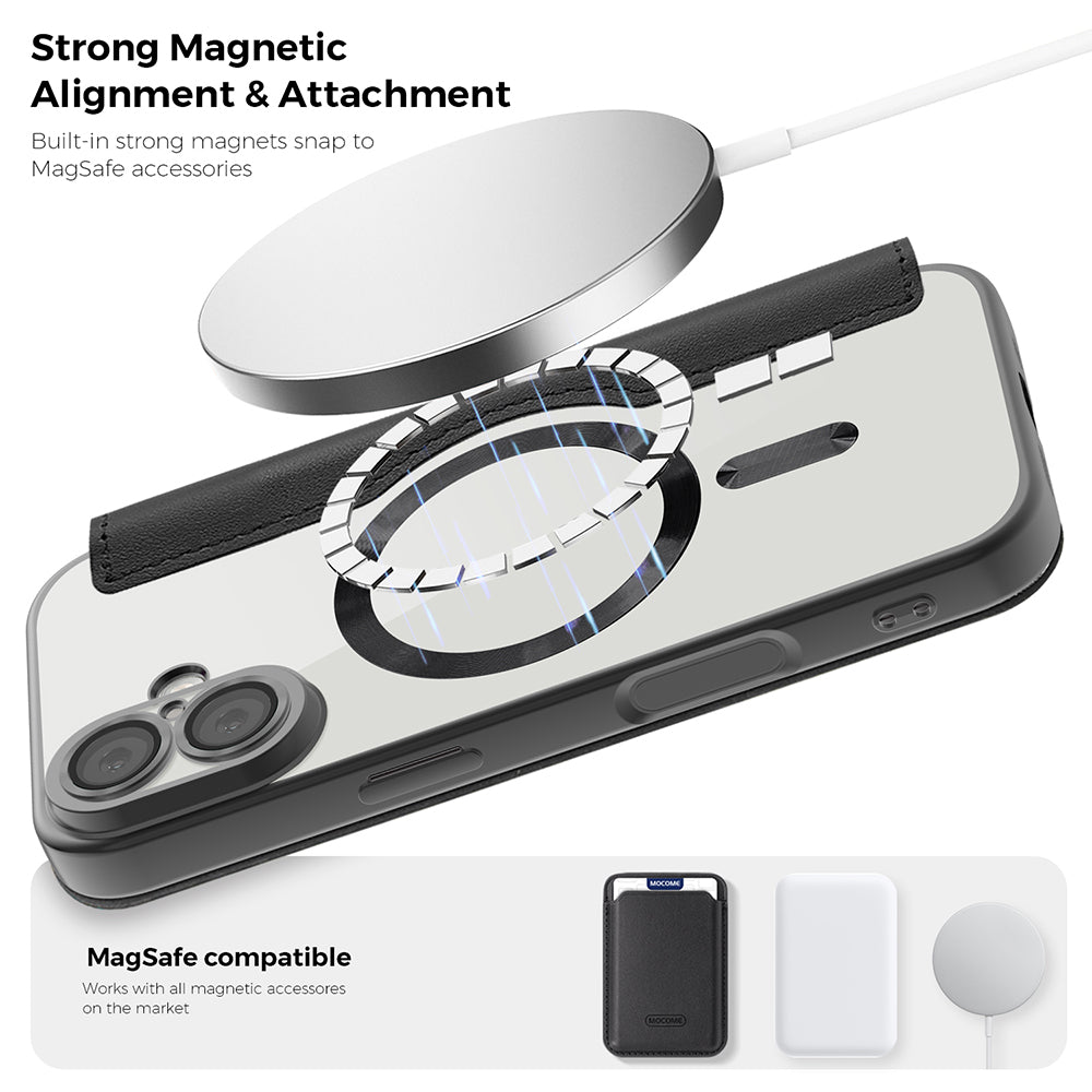 MagSafe Case for Apple iPhone 17, Techsuit, SmartMag Book, Brown