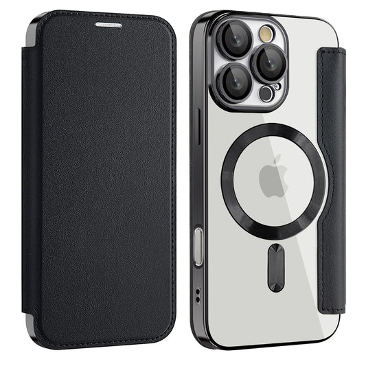 MagSafe Case for Apple iPhone 17, Techsuit, SmartMag Book, Black