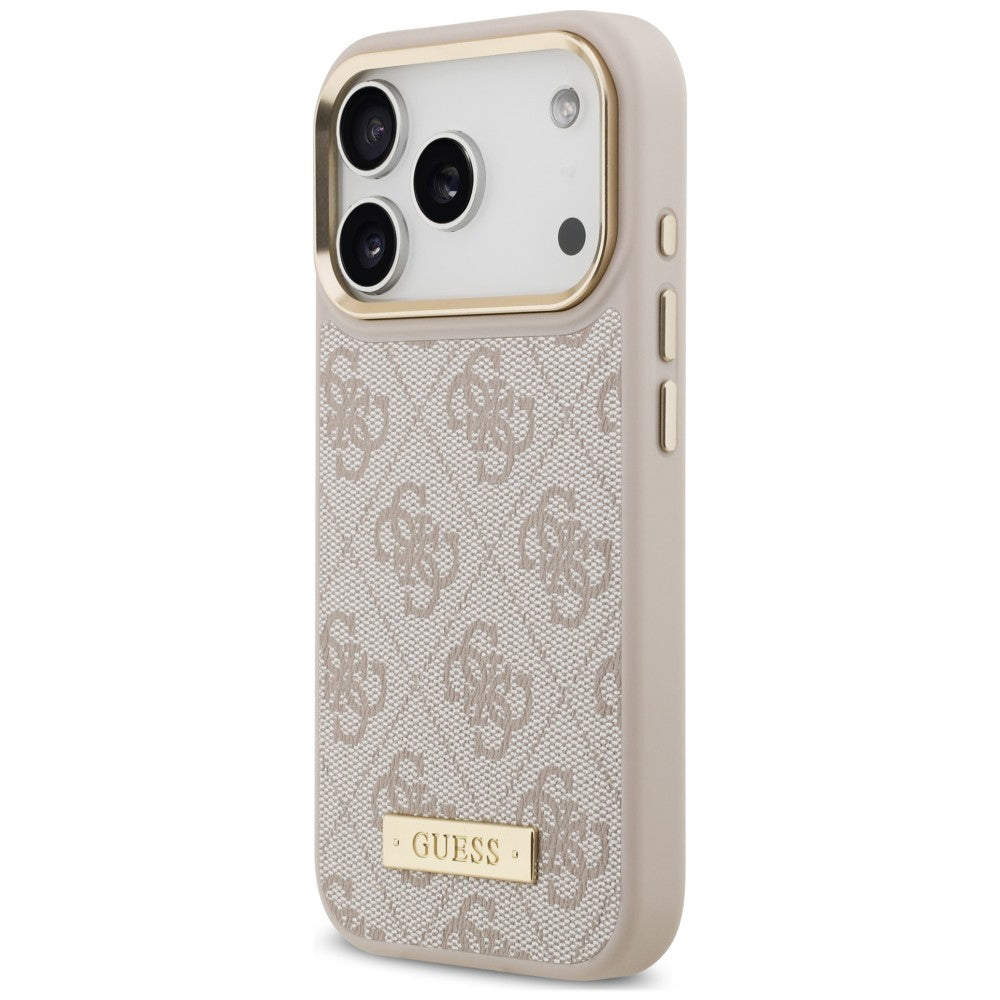 Θήκη MagSafe για Apple iPhone 18 Pro / 17 Pro, Guess, 4G Logo Plate, Ροζ