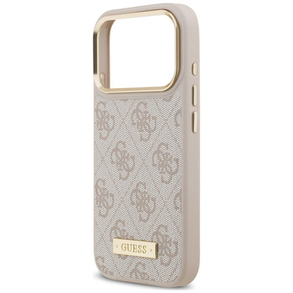 Θήκη MagSafe για Apple iPhone 18 Pro / 17 Pro, Guess, 4G Logo Plate, Ροζ