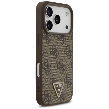 Θήκη MagSafe για Apple iPhone 18 Pro / 17 Pro, Guess, 4G Triangle Strass, Καφέ
