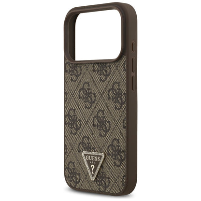 Θήκη MagSafe για Apple iPhone 18 Pro / 17 Pro, Guess, 4G Triangle Strass, Καφέ