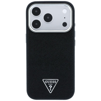 Θήκη MagSafe για Apple iPhone 18 Pro / 17 Pro, Guess, Λογότυπο Τριγώνου με Υφή, Μαύρη