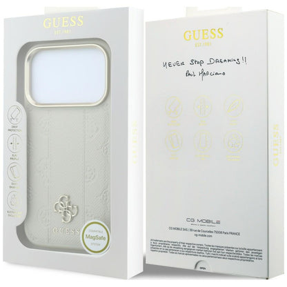 Θήκη MagSafe για Apple iPhone 18 Pro / 17 Pro, Guess, Peony 4G Small Logo, Μπεζ