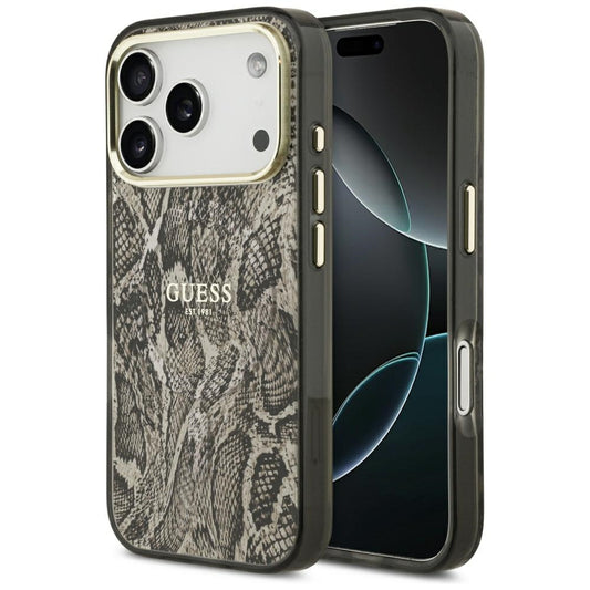 Θήκη MagSafe για Apple iPhone 18 Pro / 17 Pro, Guess, Σχέδιο Πύθωνα, Καφέ