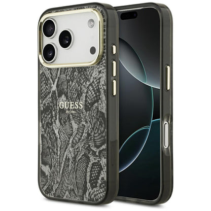 MagSafe Case for Apple iPhone 18 Pro / 17 Pro, Guess, Python Pattern, Black