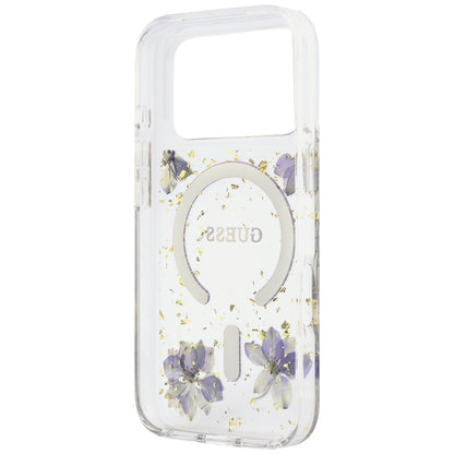 Θήκη MagSafe για Apple iPhone 18 Pro / 17 Pro, Guess, Resin Flowers and Glitter, Μωβ