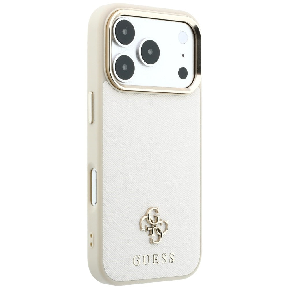 Θήκη MagSafe για Apple iPhone 18 Pro / 17 Pro, Guess, Saffiano Small 4G Classic, Μπεζ
