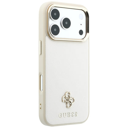 Θήκη MagSafe για Apple iPhone 18 Pro / 17 Pro, Guess, Saffiano Small 4G Classic, Μπεζ