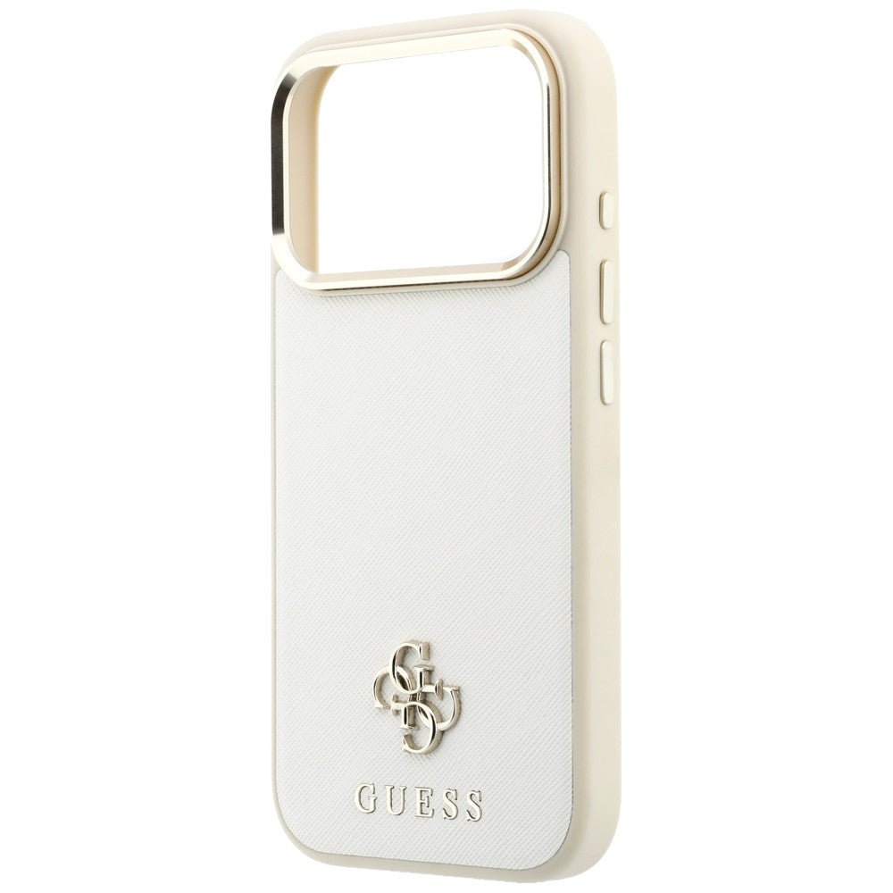 Θήκη MagSafe για Apple iPhone 18 Pro / 17 Pro, Guess, Saffiano Small 4G Classic, Μπεζ