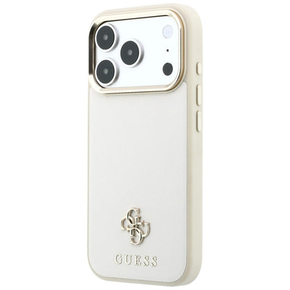 Θήκη MagSafe για Apple iPhone 18 Pro / 17 Pro, Guess, Saffiano Small 4G Classic, Μπεζ