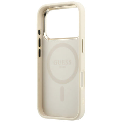 Θήκη MagSafe για Apple iPhone 18 Pro / 17 Pro, Guess, Saffiano Small 4G Classic, Μπεζ