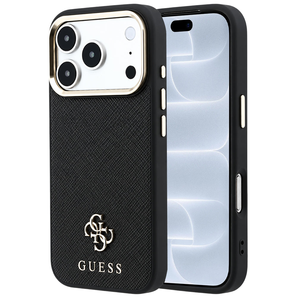 Θήκη MagSafe για Apple iPhone 18 Pro / 17 Pro, Guess, Saffiano Small 4G Classic, Μαύρο