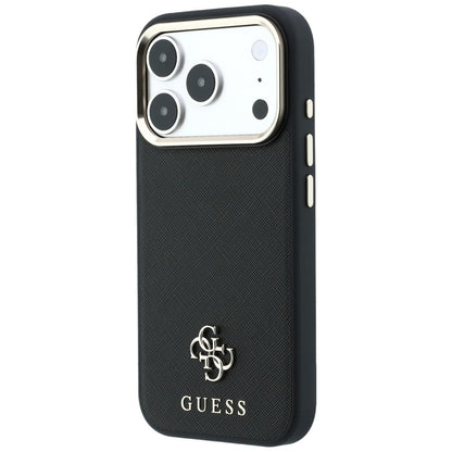 Θήκη MagSafe για Apple iPhone 18 Pro / 17 Pro, Guess, Saffiano Small 4G Classic, Μαύρο