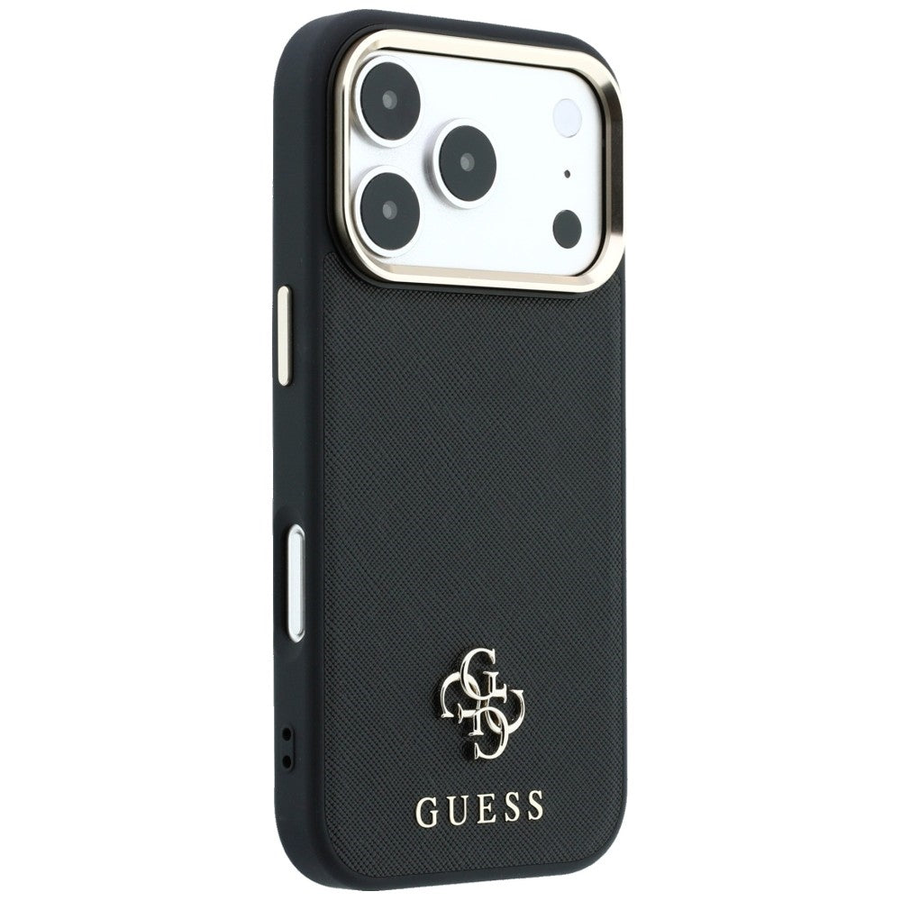 Θήκη MagSafe για Apple iPhone 18 Pro / 17 Pro, Guess, Saffiano Small 4G Classic, Μαύρο