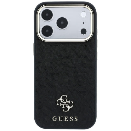 Θήκη MagSafe για Apple iPhone 18 Pro / 17 Pro, Guess, Saffiano Small 4G Classic, Μαύρο