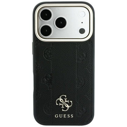 Θήκη MagSafe για Apple iPhone 18 Pro / 17 Pro, Guess, Stripe Peony 4G, Μαύρο