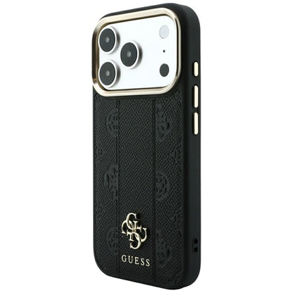 Θήκη MagSafe για Apple iPhone 18 Pro / 17 Pro, Guess, Stripe Peony 4G, Μαύρο