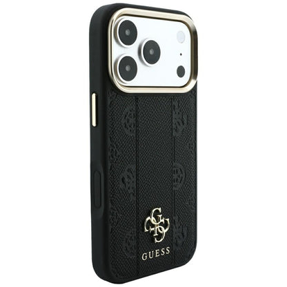 Θήκη MagSafe για Apple iPhone 18 Pro / 17 Pro, Guess, Stripe Peony 4G, Μαύρο