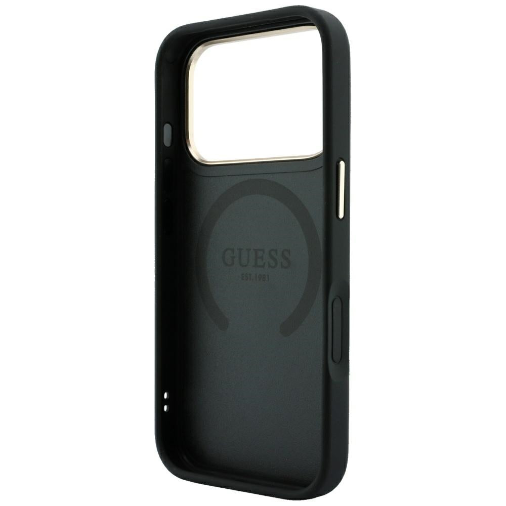 Θήκη MagSafe για Apple iPhone 18 Pro / 17 Pro, Guess, Stripe Peony 4G, Μαύρο