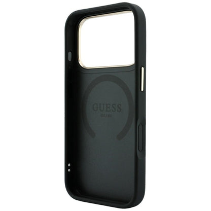 Θήκη MagSafe για Apple iPhone 18 Pro / 17 Pro, Guess, Stripe Peony 4G, Μαύρο