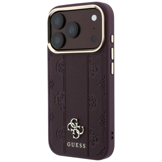 Θήκη MagSafe για Apple iPhone 18 Pro / 17 Pro, Guess, Stripe Peony 4G, Βυσσινί
