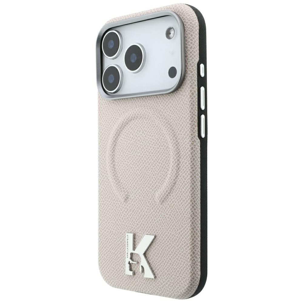 Θήκη MagSafe για Apple iPhone 18 Pro / 17 Pro, Karl Lagerfeld, Grained Embossed Ring, Μπεζ