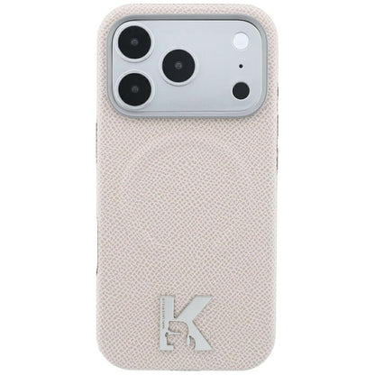 Θήκη MagSafe για Apple iPhone 18 Pro / 17 Pro, Karl Lagerfeld, Grained Embossed Ring, Μπεζ