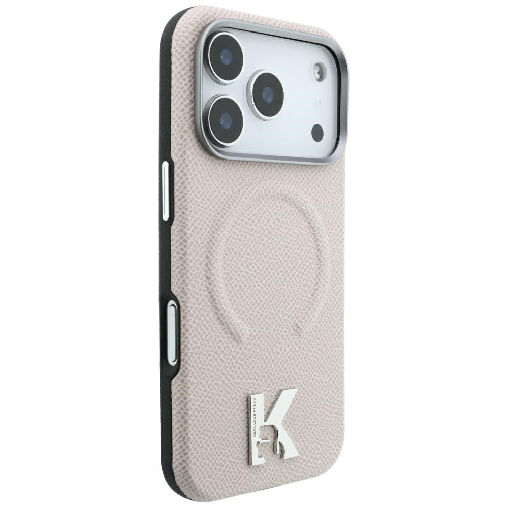 Θήκη MagSafe για Apple iPhone 18 Pro / 17 Pro, Karl Lagerfeld, Grained Embossed Ring, Μπεζ
