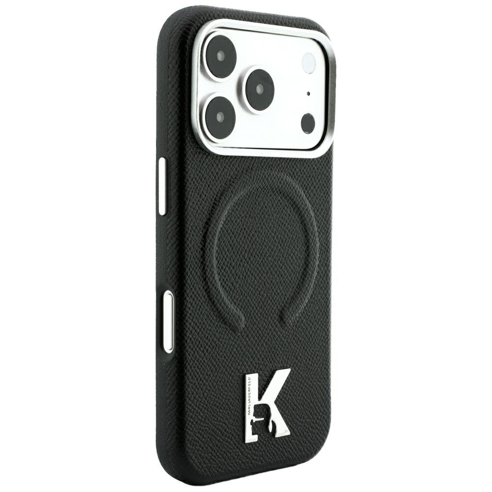 Θήκη MagSafe για Apple iPhone 18 Pro / 17 Pro, Karl Lagerfeld, Grained Embossed Ring, Μαύρη