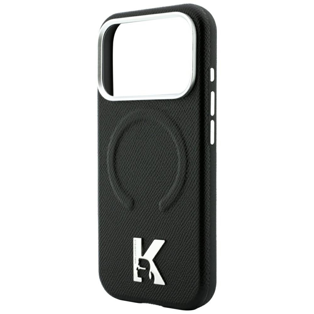 Θήκη MagSafe για Apple iPhone 18 Pro / 17 Pro, Karl Lagerfeld, Grained Embossed Ring, Μαύρη