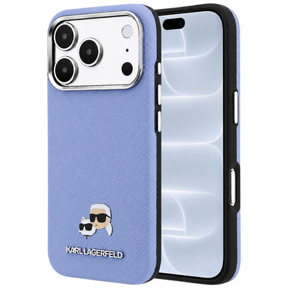 Θήκη MagSafe για Apple iPhone 18 Pro / 17 Pro, Karl Lagerfeld, Grained Karl & Choupette Head's Metal, Bleu