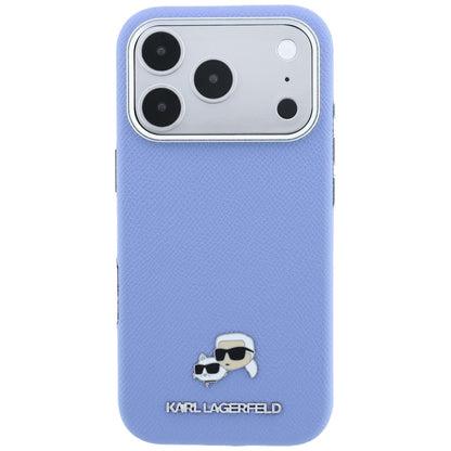 Θήκη MagSafe για Apple iPhone 18 Pro / 17 Pro, Karl Lagerfeld, Grained Karl & Choupette Head's Metal, Bleu