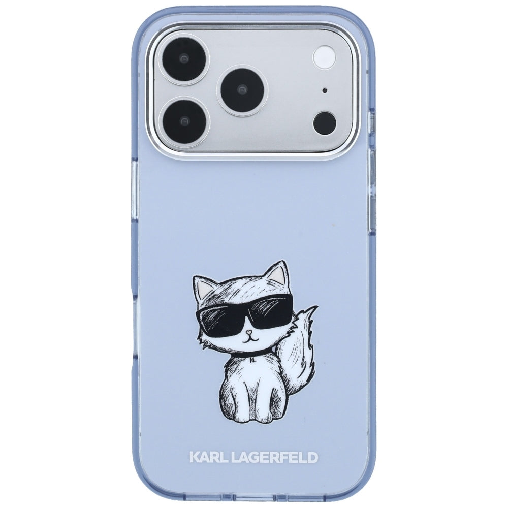 Θήκη MagSafe για Apple iPhone 18 Pro / 17 Pro, Karl Lagerfeld, IML Choupette Body Sketch Print, Μπλε