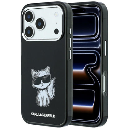 Θήκη MagSafe για Apple iPhone 18 Pro / 17 Pro, Karl Lagerfeld, IML Choupette Body Sketch Print, Μαύρο