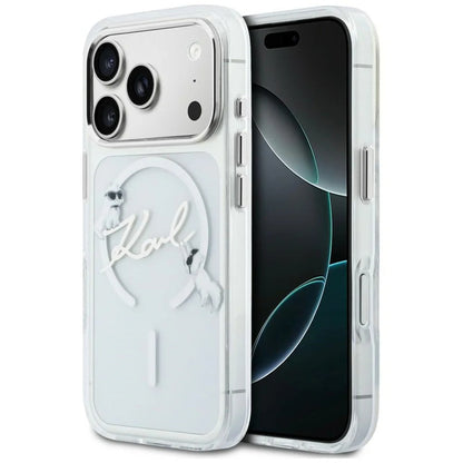 Θήκη MagSafe για Apple iPhone 18 Pro / 17 Pro, Karl Lagerfeld, IML Choupette Karl Script Logo, Διαφανής
