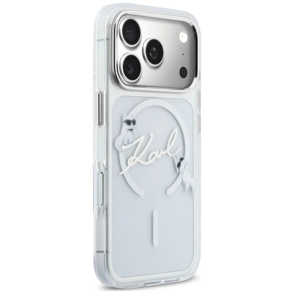 Θήκη MagSafe για Apple iPhone 18 Pro / 17 Pro, Karl Lagerfeld, IML Choupette Karl Script Logo, Διαφανής