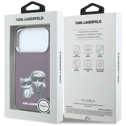 Θήκη MagSafe για Apple iPhone 18 Pro / 17 Pro, Karl Lagerfeld, IML KC Bodies Sketch Print, Βυσσινί
