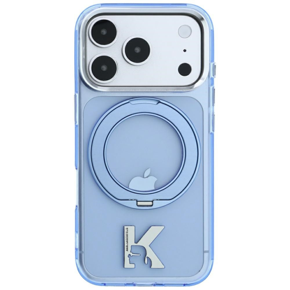 Θήκη MagSafe για Apple iPhone 18 Pro / 17 Pro, Karl Lagerfeld, IML Ring Stand Kameo Metal, Μπλε